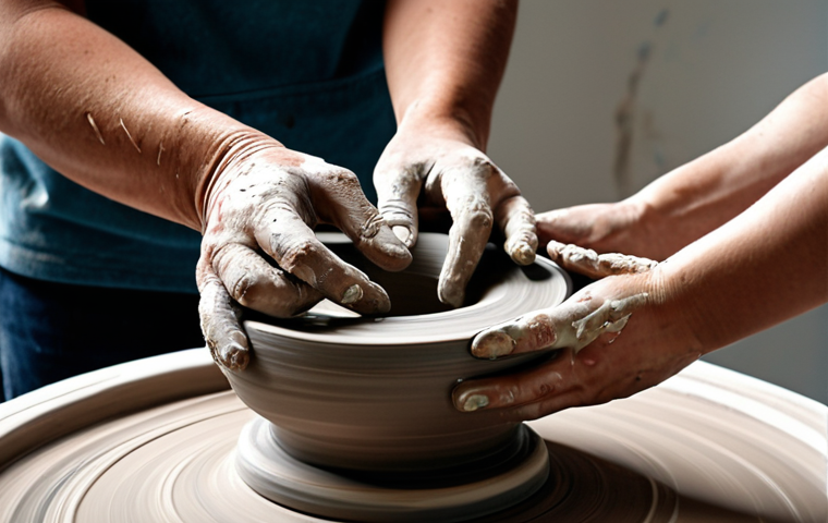 도예 심리치료 효과 - **

"A person's hands gently shaping clay on a pottery wheel, soft natural light, focused and calm e...