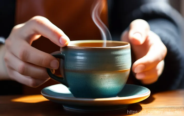 다기 세트와 도예 문화 - Prompt 1: Serene Tea Ritual and Handcrafted Comfort**